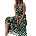 thumbnail image 5 of Siilsaa Maxi Dress for Women Women's Summer Dresses 2024 Beach Casual Sleeveless Floral Print Loose Sundress Green,2XL, 5 of 5