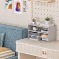 thumbnail image 5 of Wood Standing Desk Organizer with Five Storage Spaces, Desk Organizer Shelves with Storage for Classroom, Office, White, 5 of 14