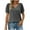 Gray, variant on Summer Plus Size Tops for Womens 2025 Fashion Causal Vintage Solid Color Blouse Short Sleeve T-Shirt Top