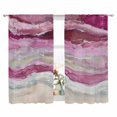 thumbnail image 2 of Pink Coastal Semi Sheer Window Curtains 72 Inches Long, Summer Beach Nautical Abstract Art Rod Pocket Voile Silky Chiffon Curtain Light Filtering Drapes for Living Room, Kitchen, 52"x72", 2 Panels, 2 of 9