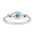 thumbnail image 3 of Infinity Promise Ring Round Ring Lab Created Blue Opal 925 Sterling Silver Size 9, 3 of 5