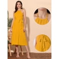 thumbnail image 2 of Unique Bargains Women's Solid Color Loose Swing Casual Sleeveless A-Line Summer Dress M Yellow, 2 of 6
