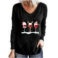 thumbnail image 1 of Tops Para Mujer Elegante Blusa Casual Camisas de Manga Larga Otoño Con Cuello en V Primavera Navidad Impreso Tees Camisa Odeerbi  ODB170658, 1 of 5