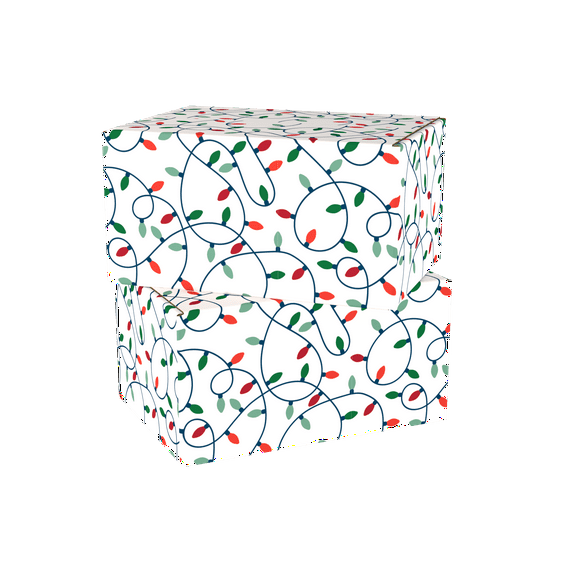 Pen+Gear Decorative Holiday Shipping Box, 11 x 7.5 x 5.5 inches, 2-Pack