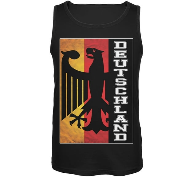 World Cup Germany Deutschland Eagle Silhouette Black Tank Top - Medium