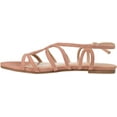 thumbnail image 3 of Women's Journee Collection Honey Flat Strappy Sandal Pink Faux Suede 6 M, 3 of 6