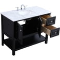 thumbnail image 3 of Elegant Decor Metropolis 42" Single Marble Top Bathroom Vanity in Black, 3 of 14