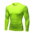 thumbnail image 1 of TOPTIE Men's Long Sleeve Compression Shirt, Athletic Workout Base Layer-LIME-XXL, 1 of 7