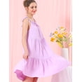 thumbnail image 4 of Doublju Womens Sleeveless Ruffle Round Neck Strapy Prairie Midi Dress With Plus Size, 4 of 4