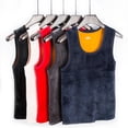 thumbnail image 5 of Chaqueta térmica de terciopelo acolchado dorado de doble cara para hombre de invierno para hombres mayores, 5 of 5