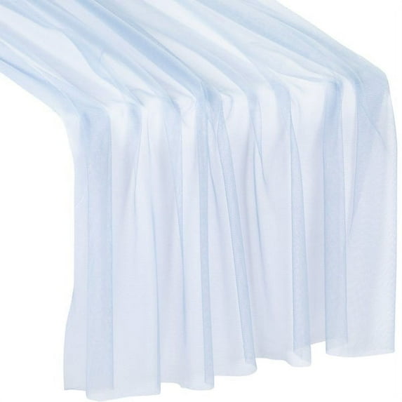 1 Pc, Soft Tulle Table Runner Extra Long 30" x 16Ft - Dusty Blue for Wedding Receptions, Bridal and Baby Showers, Dinner Parties, Anniversaries, Birthdays