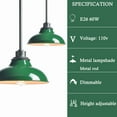 thumbnail image 5 of Claxy Green Barn Style Pendant Light Fixtures with Dark Grey Rods, 5 of 7