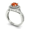 thumbnail image 2 of Halo Engagement Ring for Women - 1.3125ct Simulated Red Diamond in 14K White Gold Promise Ring, 2 of 6