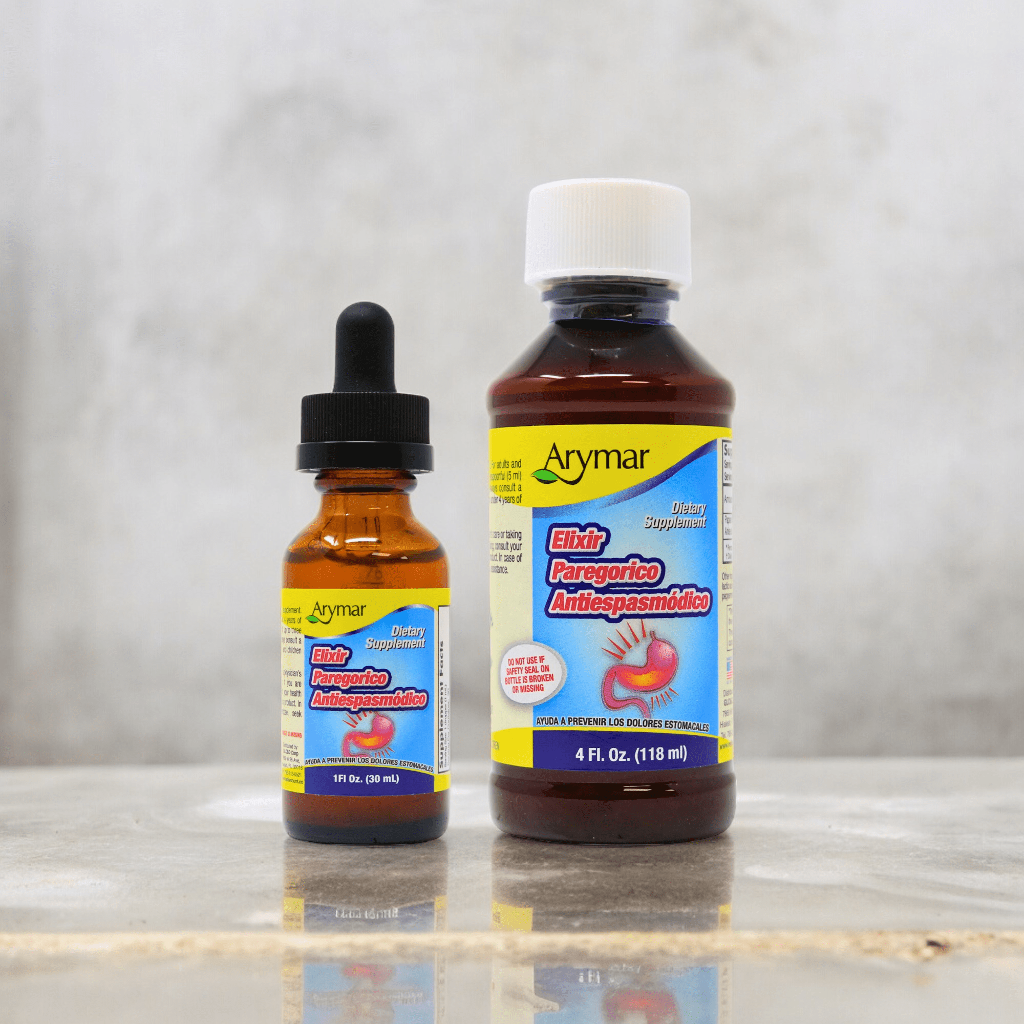 Arymar Elixir Paregorico Antiespasmódico, Liquid for Digestive Relief, 4 Fl Oz (1 Count)