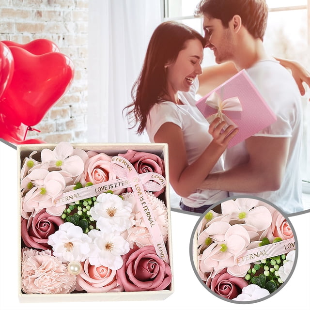 BKER Coffret Cadeau de Savon Parfumée à l'Huile Roses Fleurs Fête des Mères