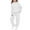 White, variant on YunPes Sweatsuit Set for Boys Girls Plain Cotton Hoodies Athletic Pullover Sweatshirts Elastic Waist Cargo Sweatpants Set
