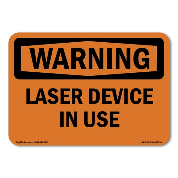 OSHA WARNING Sign - Laser In Use | Plastic Sign | Protect Your Business, Construction Site, Warehouse & Shop Area | Made in the USA