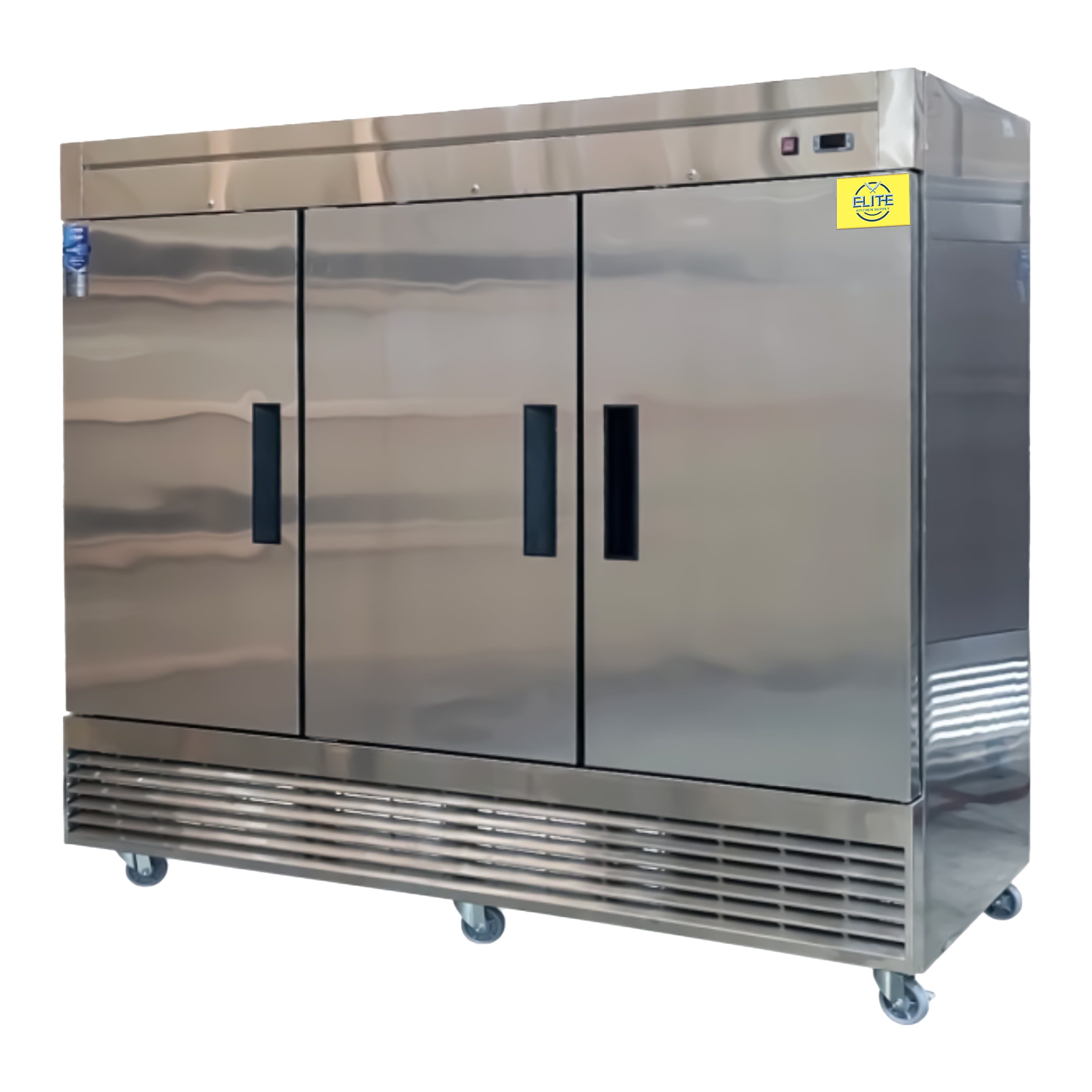 83 in. Three Door Upright Reach-in Commercial Freezer in Stainless Steel 65 Cu. Ft. NSF 83''W x 33''D x 80''H