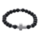 thumbnail image 1 of Pulsera Hombre Cruz LUCKMAN Jade Negro Acero Inoxidable Modelo Ezra Plateado UNITALLA, 1 of 6