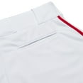 thumbnail image 4 of Triple Crown Open-Bottom Baseball Pants with Braid, Adult Large, White with Scarlet Braid, 4 of 5