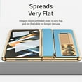 thumbnail image 5 of SaniMore for Samsung Galaxy Z Fold 5 7.6" Folding Magnetic Hinge Protection Case with Tempered Glass Film, PU Leather Cover with Wireless Charging & Kickstand Full Body Protective Shell, Blue Gold, 5 of 7