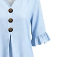 thumbnail image 5 of Neewe Women's Fashion 3/4 Sleeve Shirts, Striped V Neck Casual Pullover Tops Blouses with Spring Fall, 5 of 5