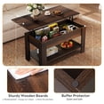 thumbnail image 3 of GALAXHERO 39" Lift Top Coffee Table with Storage Shelf & Hidden Compartment and Lifting Top for Home Living Room Office and Reception Room Espresso, 3 of 7