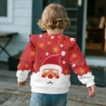 thumbnail image 5 of Xixirimido Christmas Santa Claus Stars Print Toddler Girls Sweatshirt Ruffle Shoulder Long Sleeve Sweatshirts Graphic Pullover Top Girls Sweater Casual Fall Winter Clothes, for 3-4T, 5 of 7