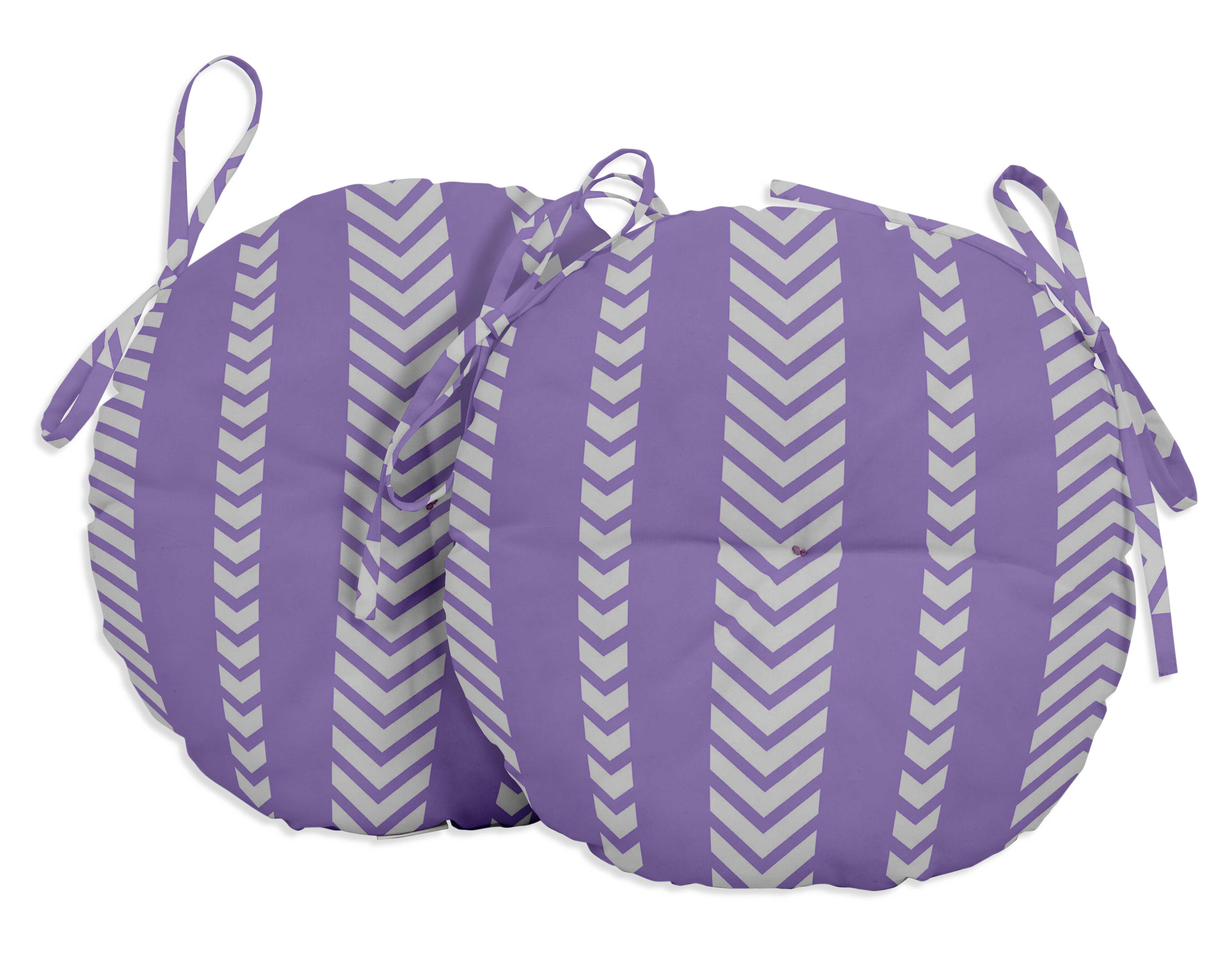 Vargottam Indoor/Outdoor Round Bistro Chair Cushions Block Print 15