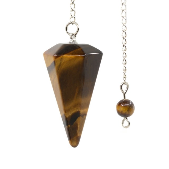 Péndulo de Ojo de Tigre Dorado Hexagonal de 3.8 cm Justinstones