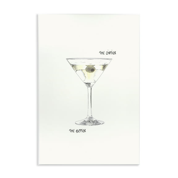 Stupell Industries Dirtier The Better Martini Food & Beverage Painting Unframed Art Print Wall Art, 10 x 15
