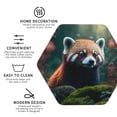 thumbnail image 3 of Honeii Forest Plant Raccoon print Leather Coaster Set of 4, ideal for safeguarding your furniture from drinks spills and effortless cleanup-Hexagon, 3 of 6