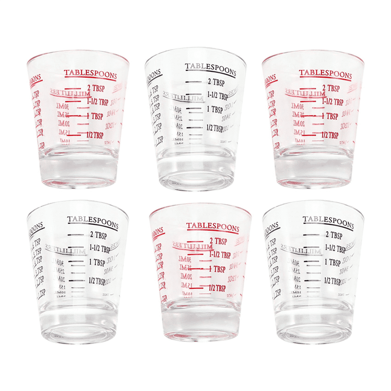 6Pcs Measuring Cup Espresso Shot Glass Liquid Heavy Glass Wine