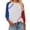White, variant on Fall Saving QUINDOS Women Graphic T Shirts 3/4 Sleeve Womens Tops White Crew Neck Casual Patchwork Baseball Regular Fit Tops