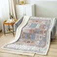 thumbnail image 2 of Vintage Blanket Persian Style Throw Blanket for Bed, Retro Bohemian Fleece Blanket Baby Size Tribal Paisley Sherpa Blanket, Oriental Medallion Fuzzy Blanket Women Girls Aesthetic Bedroom Decor, 2 of 6