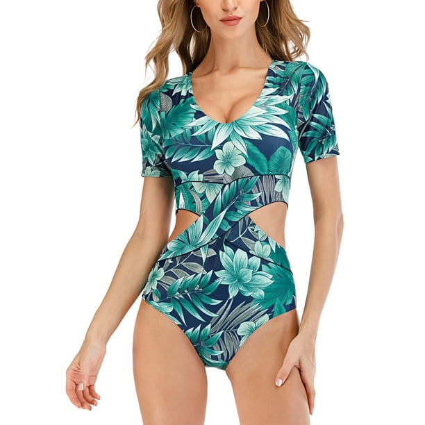 Sexy Dance Womens UV Protection OnePiece Swimsuit Surfing Rash Guard