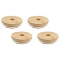 thumbnail image 4 of 4pcs Mason Jar Bamboo Lids Glass Bottle Bamboo Lids Wooden Sealing Covers, 4 of 9