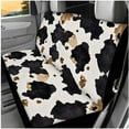 thumbnail image 3 of KUIFORTI Black Cow Print Auto Seat Covers Full Set Set 14 Pcs with Auto Center Console Armrest Pad Steering Wheel Cover Seat Belt Pads Car Headrest Protectors for Most Cars, 3 of 7