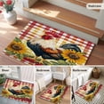 thumbnail image 5 of Rooster Chicken 2x3 Area Rugs for Living Room, Sunflower Watercolor Art Vintage Farm Non Slip Floor Mat Washable Low-Profile Indoor Carpet for Bedroom, Dining Room, Bathroom, 5 of 9