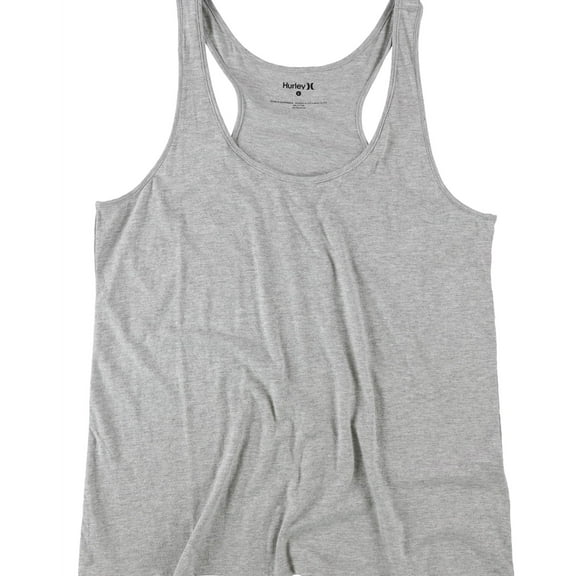 Hurley Womens Perfect Racerback Tank Top, Grey, Medium