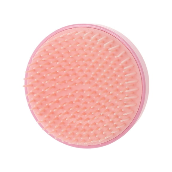 Unique Bargains 1 Pc Round Hair Shampoo Brush for Head Massage 3.15"x3.15"x2.95" Deep Pink