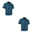 thumbnail image 1 of Cateissary Chef Jacket Uniform Short Sleeve Hotel Kitchen Coat Apparel Cook Azul L 2piezas, 1 of 1