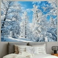 thumbnail image 2 of Fenyluxe  Winter Tapestry Winter Mountain Tapestry White Pine Trees Scene Wall Hanging Nature Landscape Tapestries New Year Christmas Wall Art Home Decor for Bedroom Living Room Dorm 40x30inch, 2 of 6