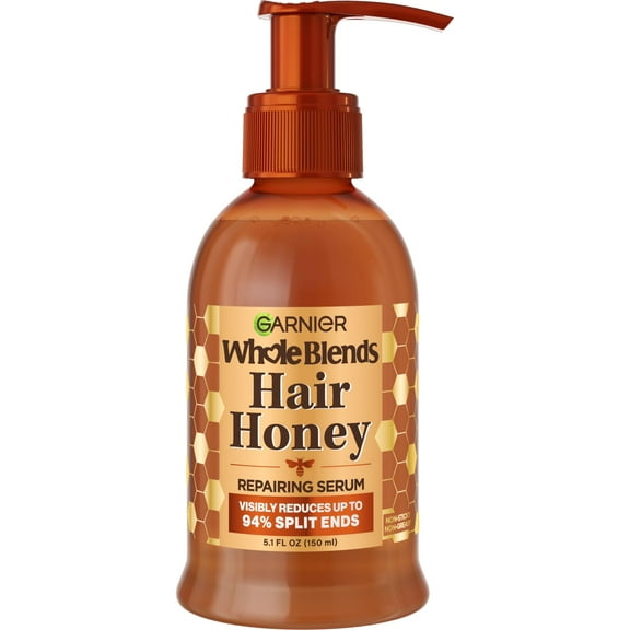 Garnier Whole Blends Honey Treasures Hair Honey Repairing Leave In Serum, 5.1 fl oz