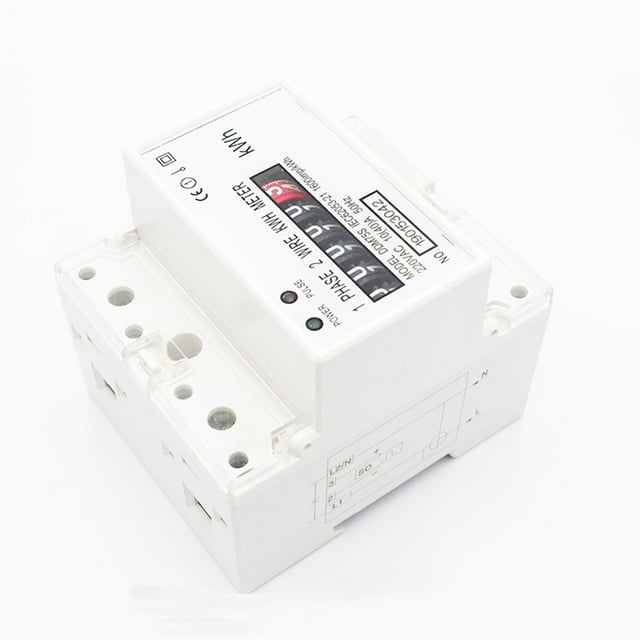 Youkk 35mm DIN Rail Electric Energy Meter Single Phase Two Wire 220V/230V Digit Display Power Consumption Wattmeter Gauge