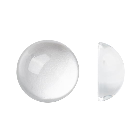 20 pc Transparent Half Round Glass Cabochons Clear 14~15x7~8mm