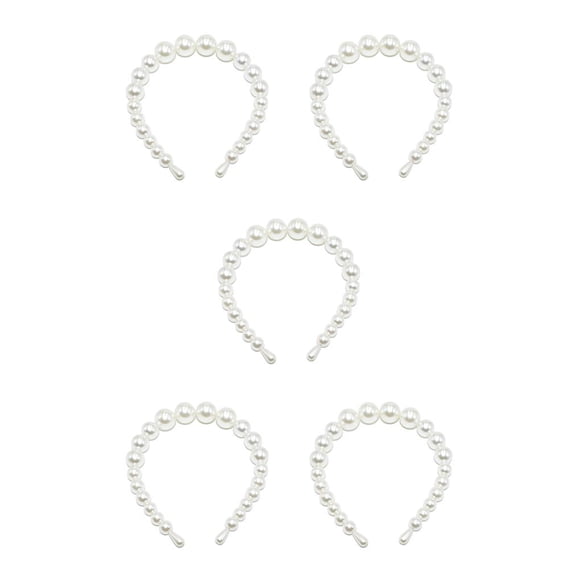 Minnieouse Exquisita perla Diadema Ajustable Resistente al desgaste Universal Chic Accesorios para el peinado del cabello Regalos para el día de San 22 mm, 4 perlas grandes 5piezas Minnieouse CBP232353