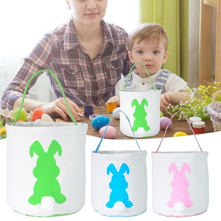 

Hot Sale 3Pcs Kids Basket Egg Bags With Ruffled For Children Gift Toys