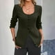 thumbnail image 4 of Tops formales,Chaqueta tipo cárdigan con cuello en U para mujer, chaqueta de manga larga con botones, top de punto informal para usar en casa, sopatenor, 4 of 9
