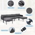 thumbnail image 6 of 6-Piece Aluminum Patio Furniture Set, Modern Metal Outdoor Conversation Set Sectional Sofa With Removable Olefin Extra Thick Cushions 5.9" Cushion (Gray), 6 of 12